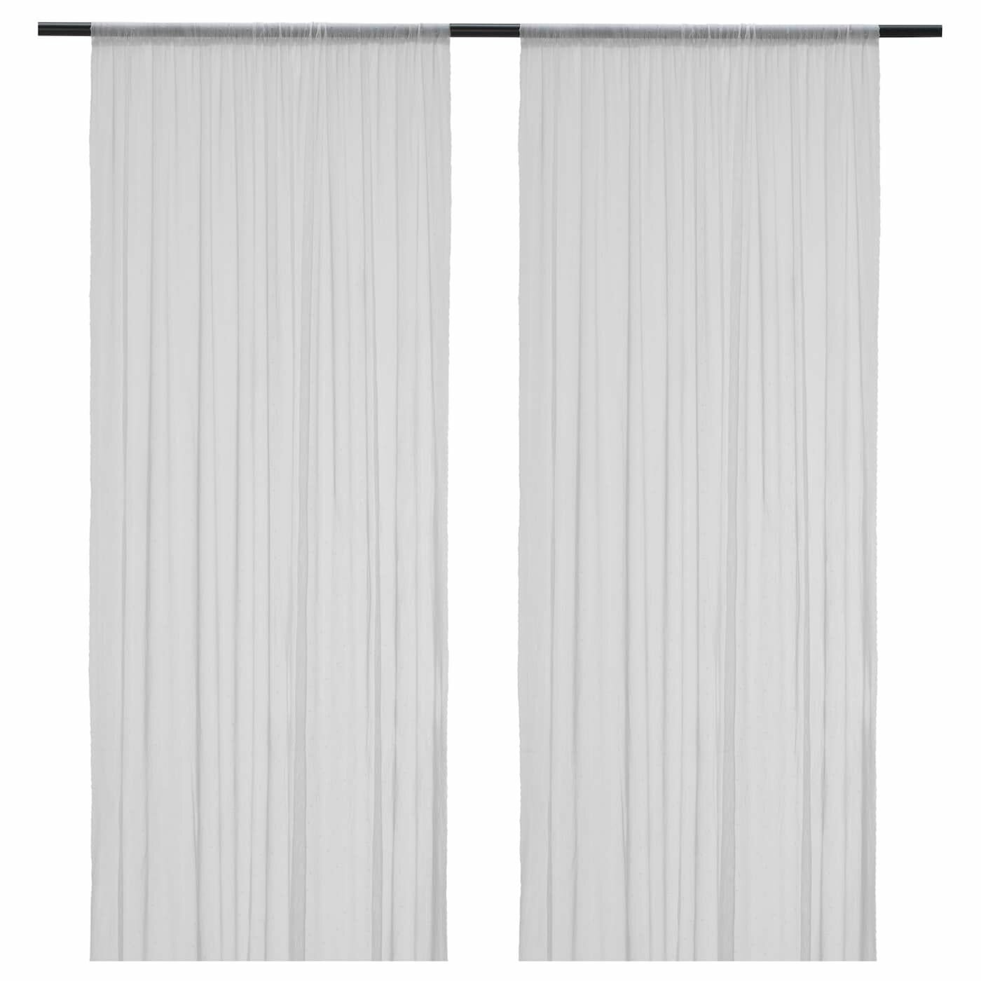 ИКЕА HILDRUN Гардины IKEA, 2 шт, белый, точечный, 145x300 см (70386697)