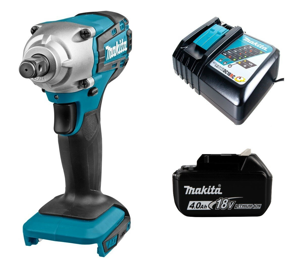 Гайковерт аккумуляторный 18В 190Нм - 1/2" Makita DTW190RM1 Li-Ion 1x4Ач, з/у