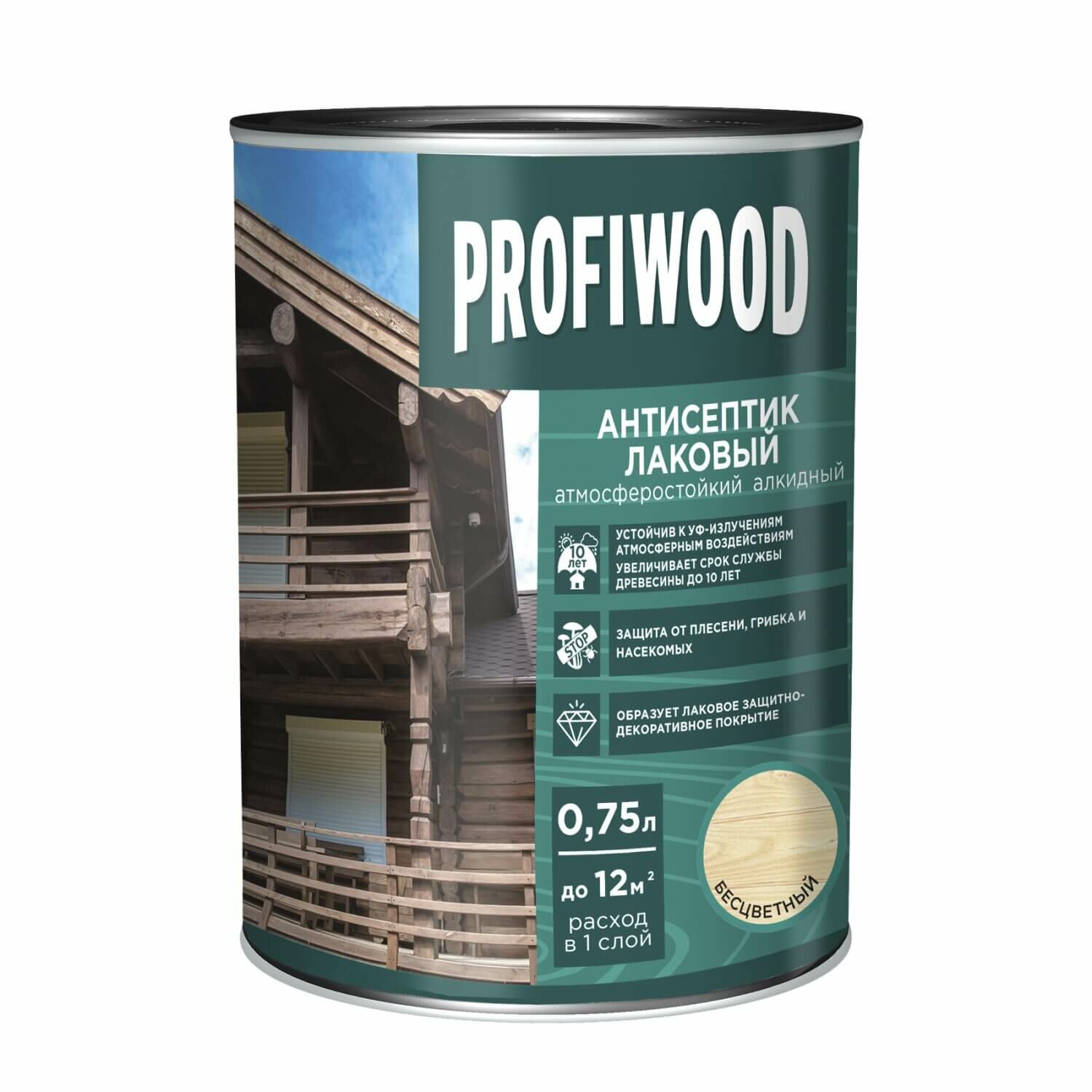 Антисептик лаковый атмосферостойкий 3 в 1 Profiwood (0,75л) рябина
