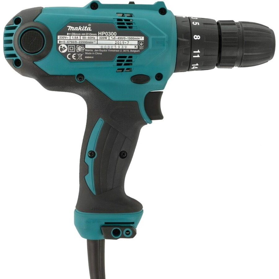 Ударная дрель-шуруповерт Makita HP0300, 320 Вт