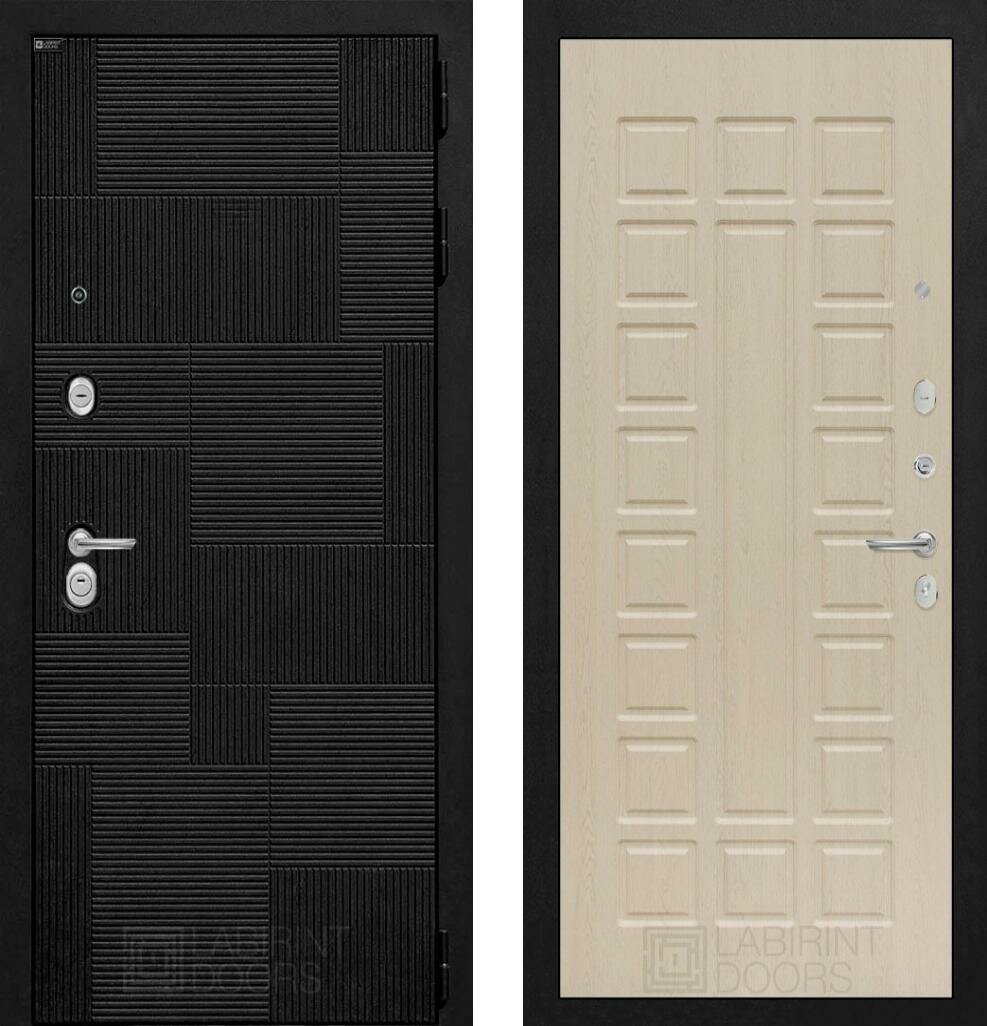 Входная дверь Labirint PAZL 04 "Беленый дуб" 960x2050, открывание левое