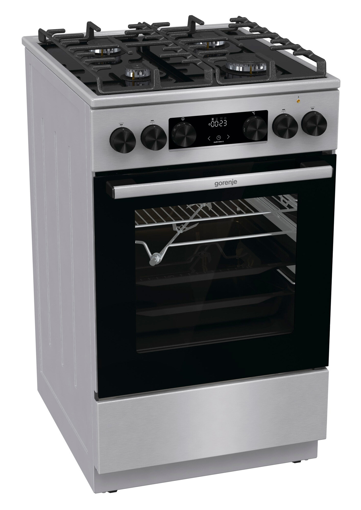 GORENJE/ Комбинированная плита, Цвет: нержавеющая ст, Материал дверцы: Стеклянная дверца, Стандартный шарнир двер