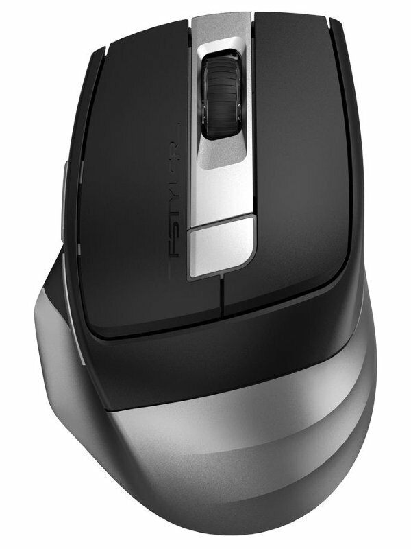 Мышь A4TECH Fstyler FB35C, оптическая, беспроводная, USB, серый и черный [fb35c smoky grey]