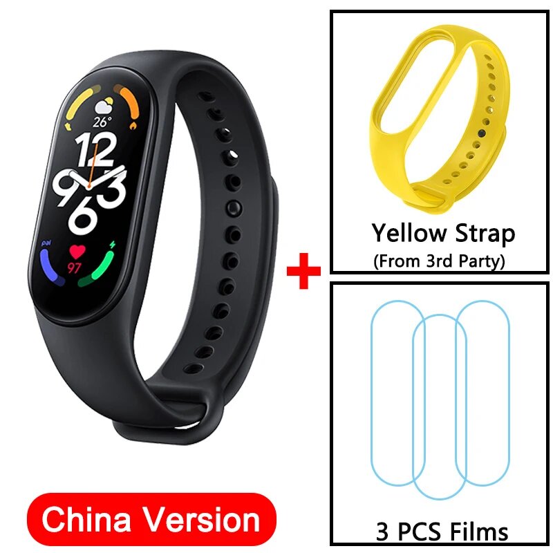 Смарт-браслет Xiaomi Mi Band 7 с AMOLED дисплеем 1,62 дюйма, пульсометром и поддержкой Bluetooth