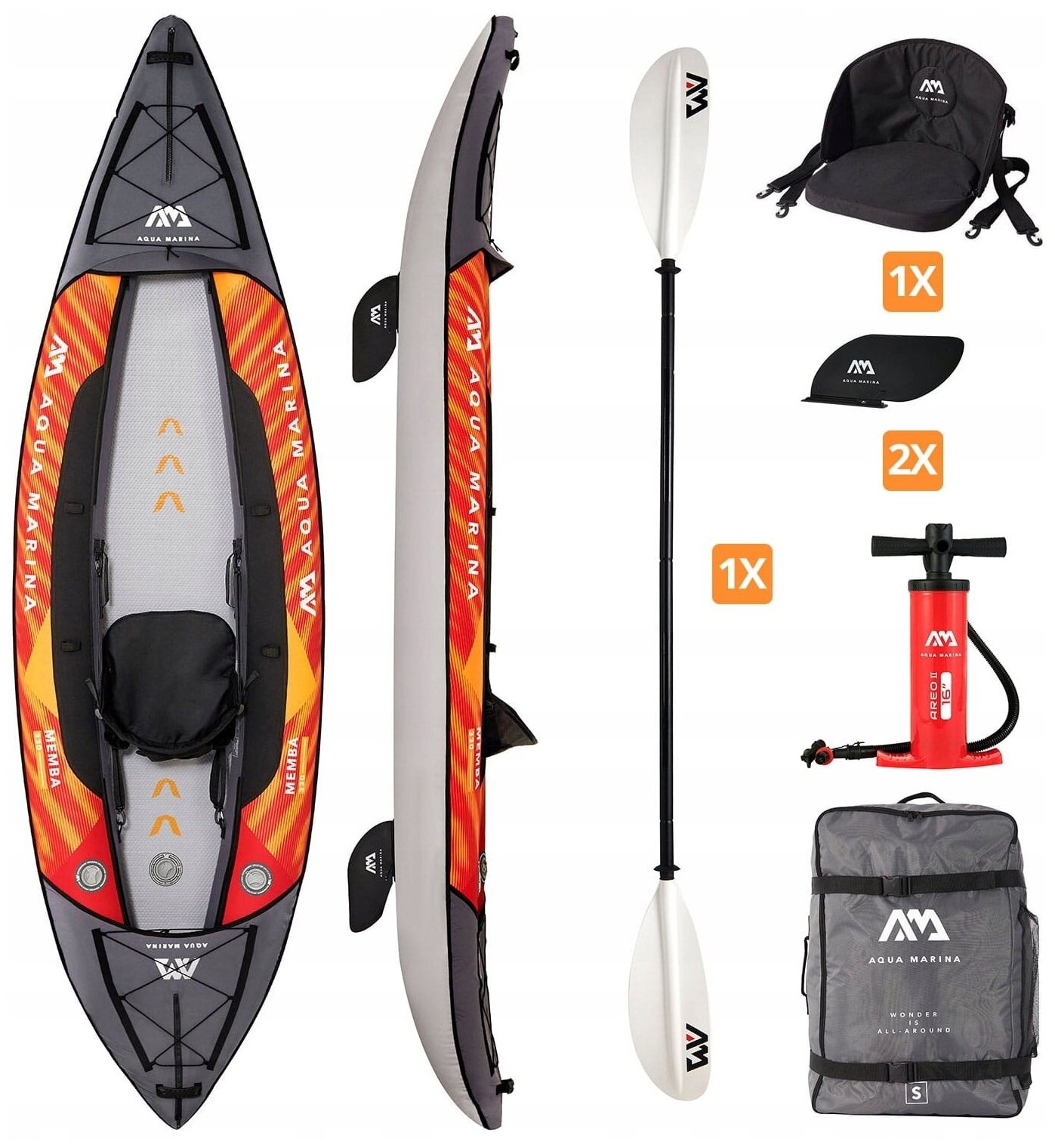 Каяк надувной двухместный Aqua Marina Memba-390