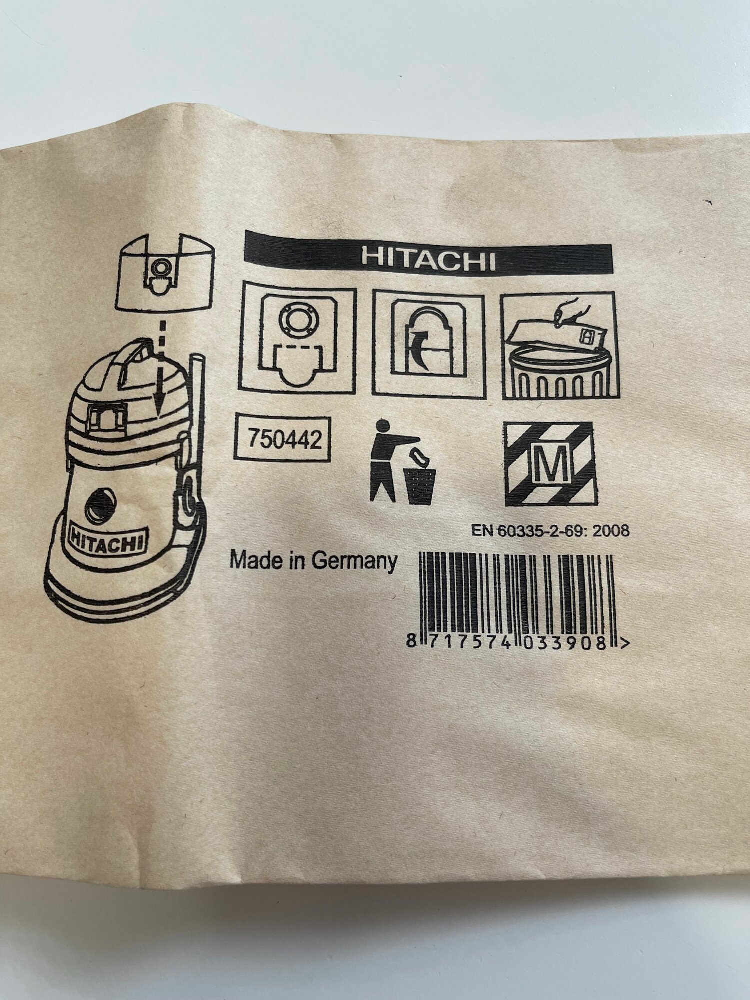 Мешок - пылесборник для пылесоса Hitachi WDE 1200 / L-class paper Hitachi - 750441