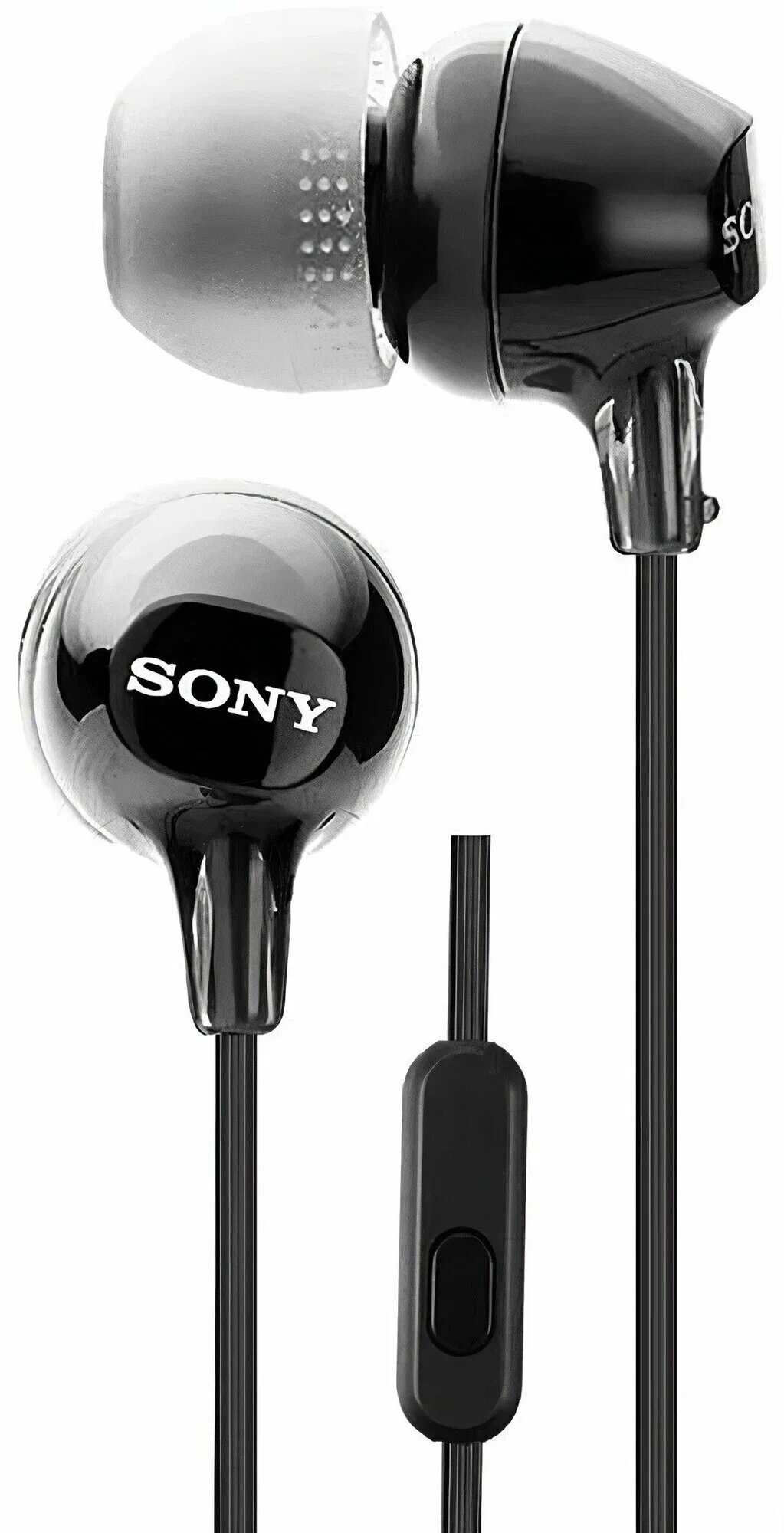 SONY Проводные наушники с микрофоном и кнопкой для ответа MDR-EX15AP mini jack 3.5 mm, черный / black