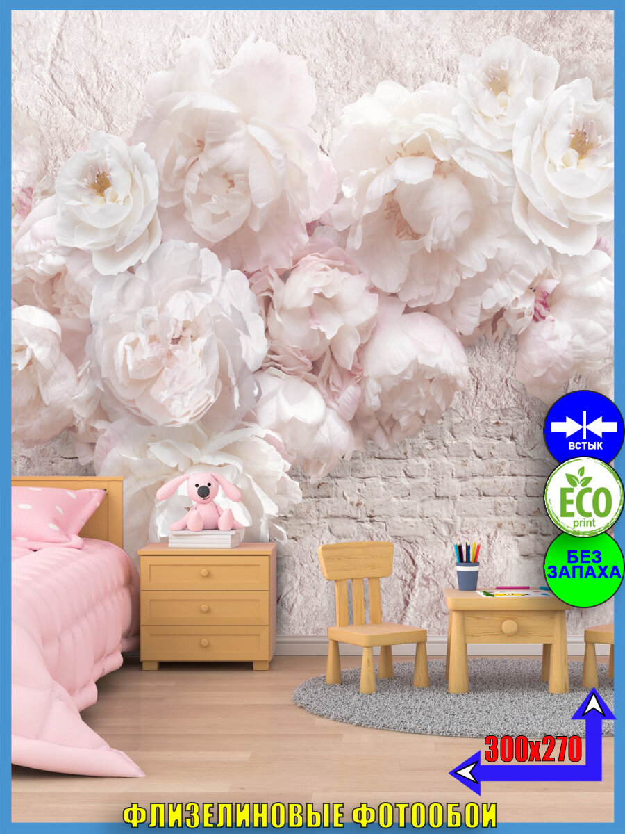 Amelia Фотообои пионы, цветы 3D. 300х270см