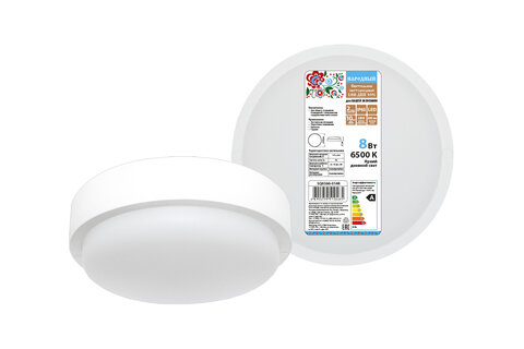 Светильник светодиодный TDМ LED ДПП 3901, 8Вт, 4000К, 140х57мм, белый круг Народный