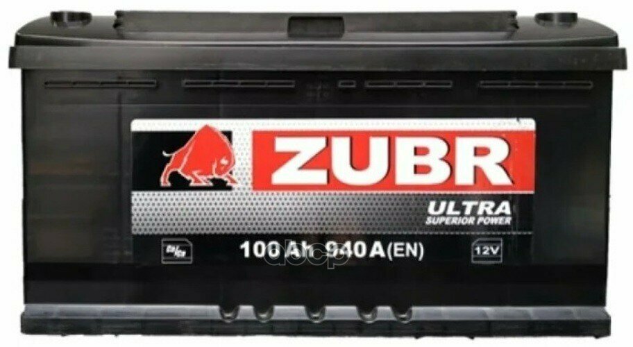Ultra 100Ah 940 A, Прямая, L+ 353X175x190 ZUBR арт. ZU1001