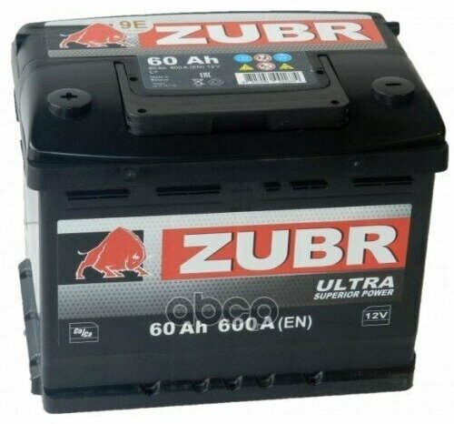 Аккумулятор Zubr Ultra 60Ач 600А 242Х175х190 (R) Etn0 Гарантия 2 Года ZUBR арт. ZU600