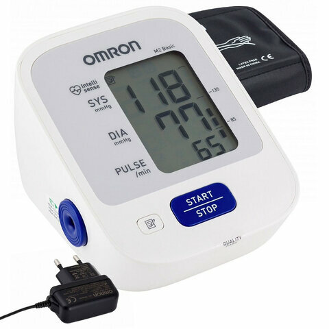 Тонометр автоматический OMRON M2 Basic, (с адаптером питания), 22-42см