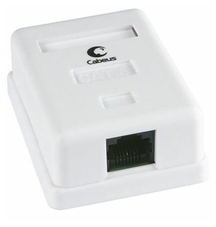 Розетка Cabeus WS-8P8C-Cat.6-1 компьютерная RJ-45(8P8C), категория 6, одинарная, внешняя, Krone type