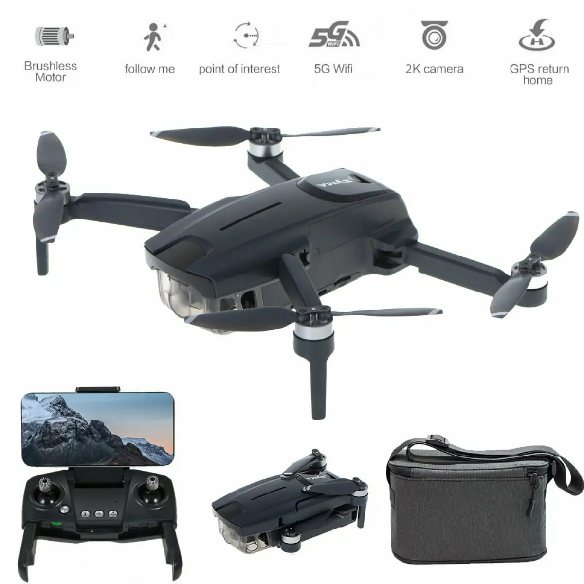 Квадрокоптер SYMA W3,2,4 ГГц, с камерой и GPS, бесколлекторными моторами, барометрическим датчиком и прямой трансляцией, арт. W3