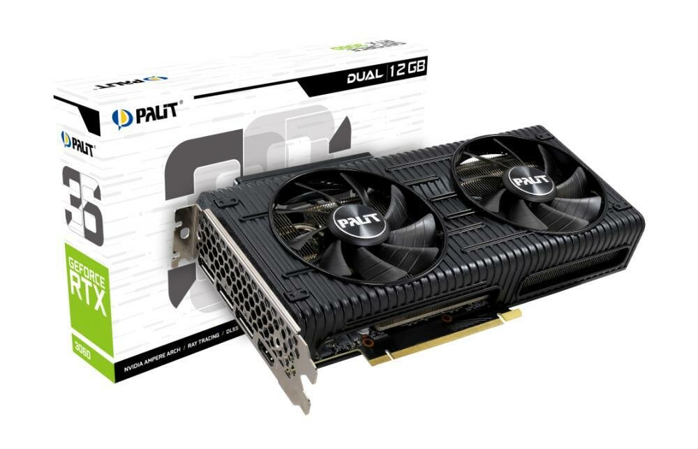 Видеокарта PALIT PCIE16 RTX3060 12GB GDDR6 PA-RTX3060 DUAL 12G