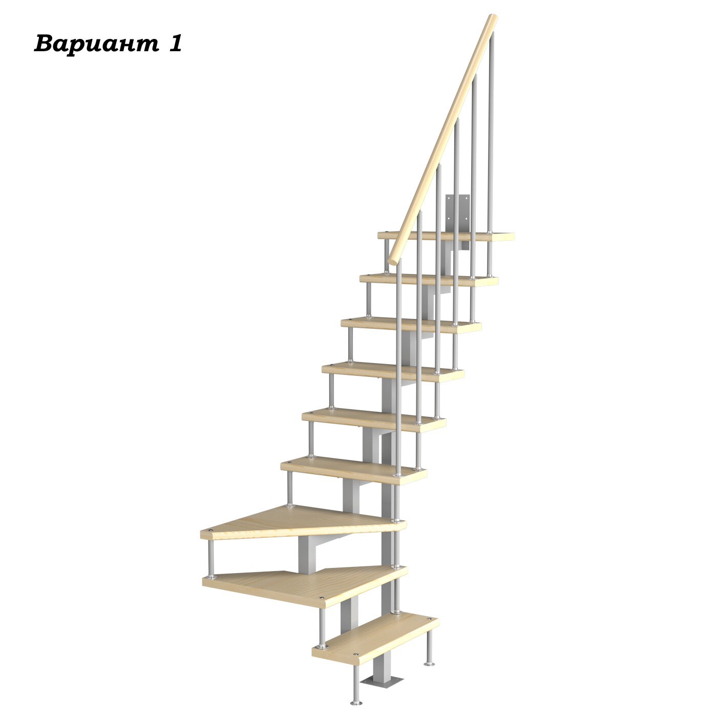 Ступени Модульная малогабаритная лестница Компакт 2025-2250
