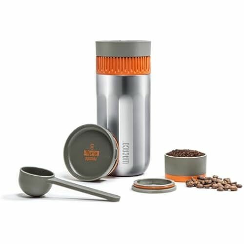 Портативная кофемашина WACACO Pipamoka, дорожная кофемашина, маленькая ручная походная кофеварка, вакуумная печать все в одном , термокружка из нержавеющей стали, быстрое извлечение, 10 жидких унций
