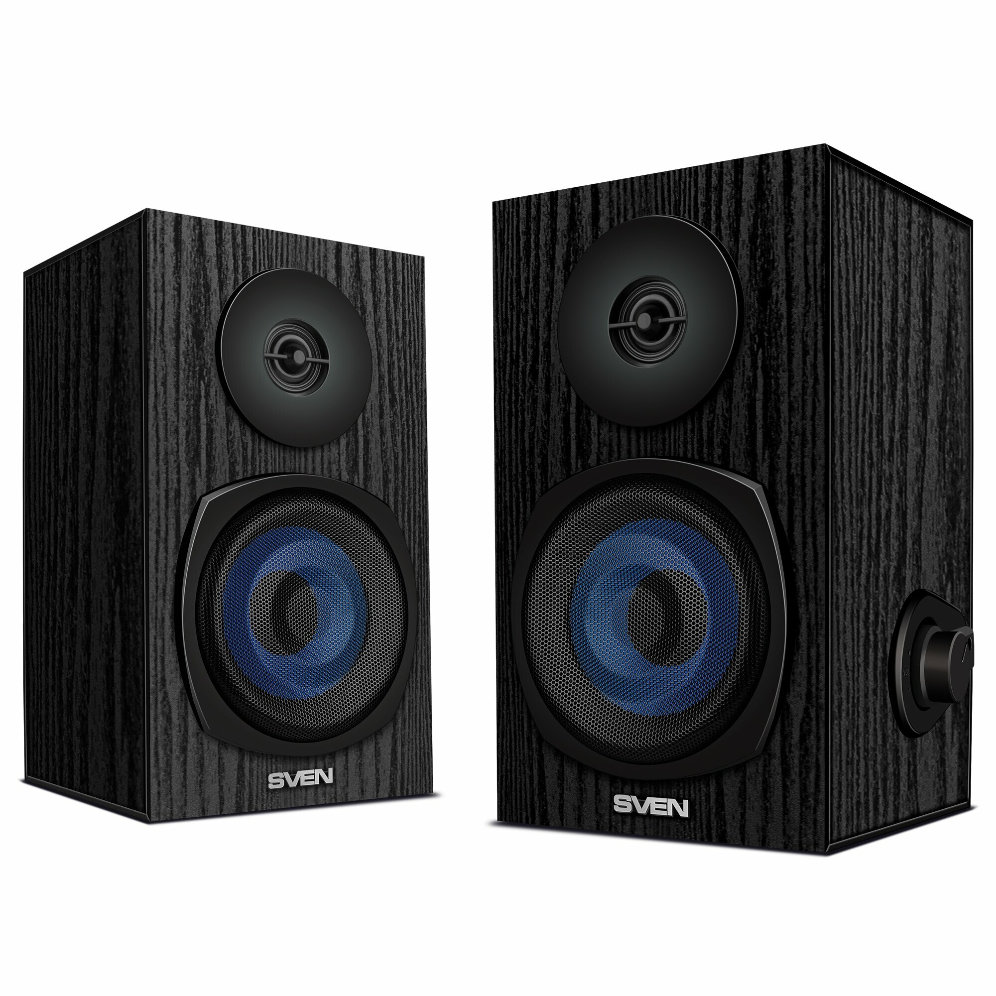 Колонки 2.0 SVEN SPS-576 чёрные (2x4W, Bluetooth, дерево)