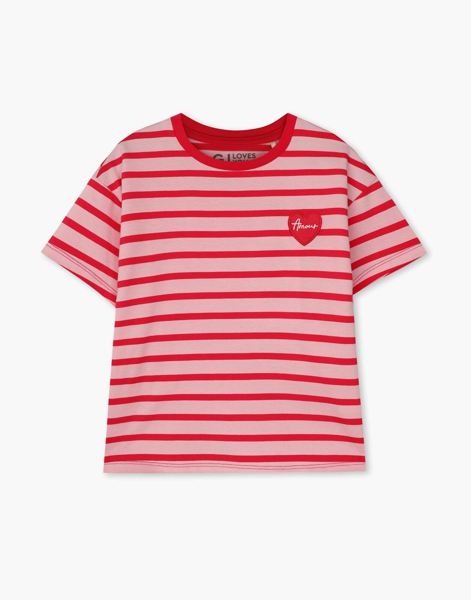 Футболка Gloria Jeans GKT022097 молочный/черный для девочек 4-6л/110-116