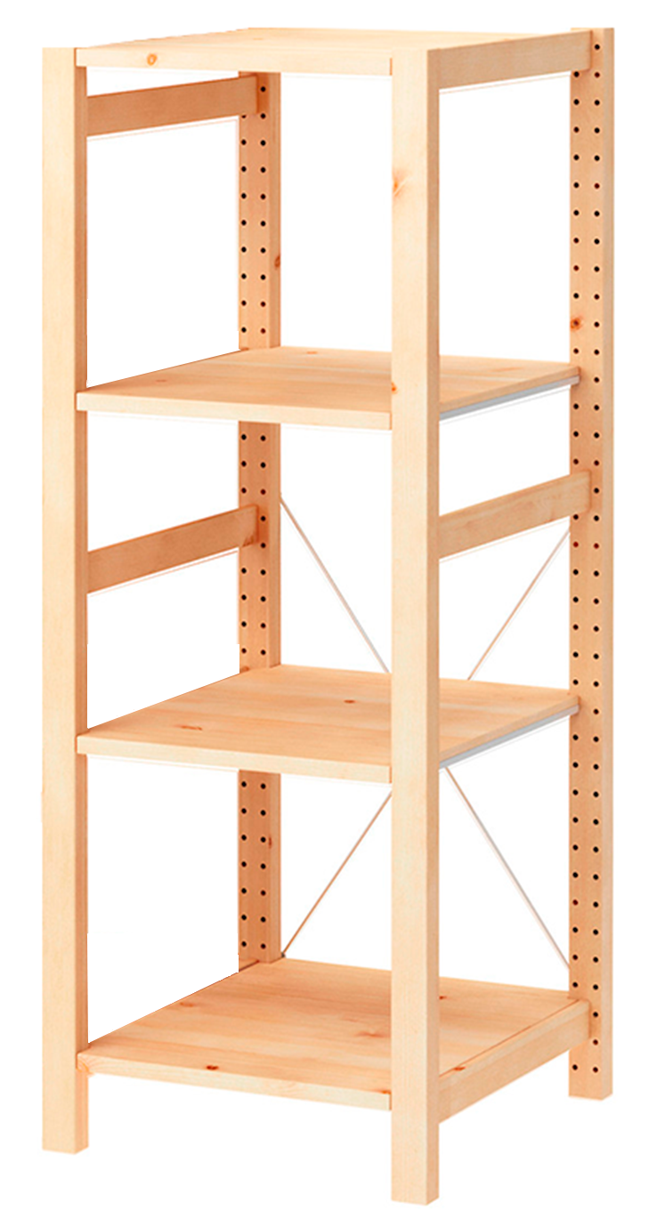 ИКЕА Стеллаж деревянный напольный IKEA Ivar 48х50х124 см, 4 полки, сосна