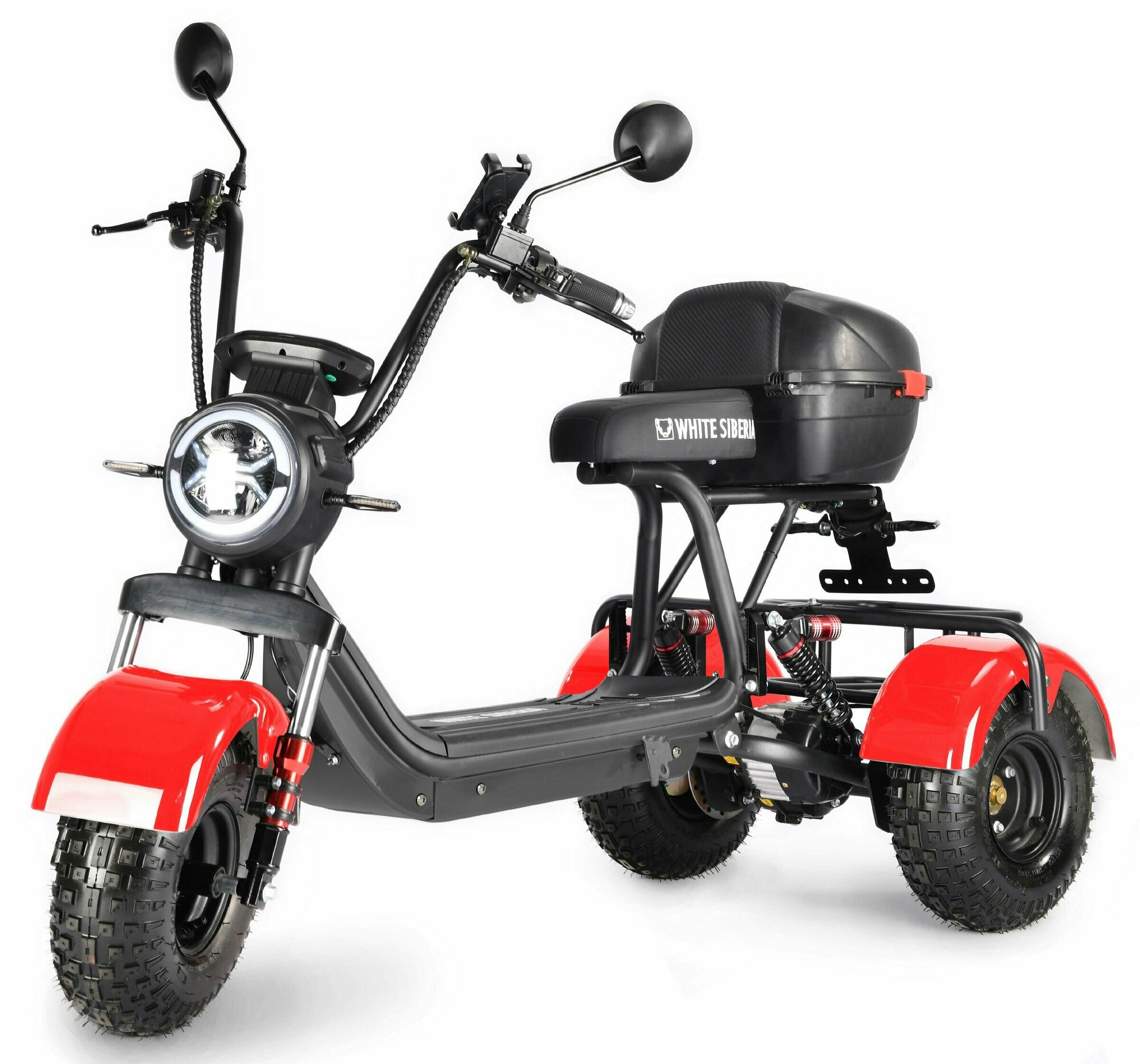 Электроскутер WHITE SIBERIA TRIKE MINI / Мощность 1500W / Электробайк / Трицикл