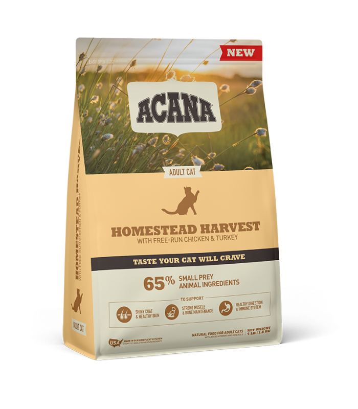 ACANA HOMESTEAD HARVEST CAT 0,340кг- низкозерновой корм для кошек с курицей индейкой