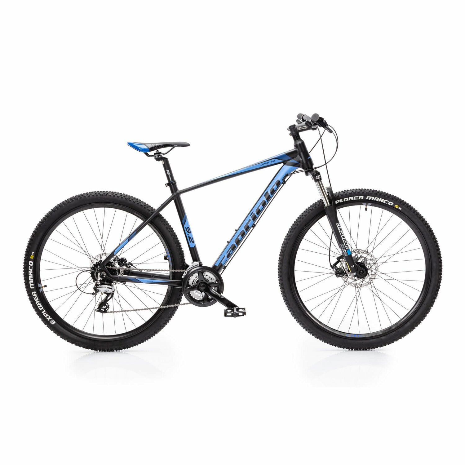 Capriolo MTB Level 9.2 29" (2023) (Велосипед горный CAPRIOLO LEVEL 9.2 29" Чёрный/Синий, 21" Алюминий,921541-21)