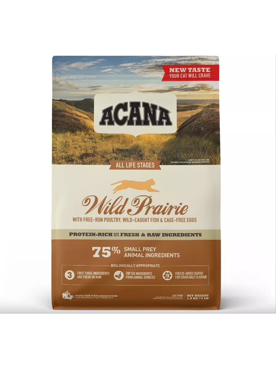 Acana Корм сухой для кошек и котят с птицей и рыбой 1,8 кг