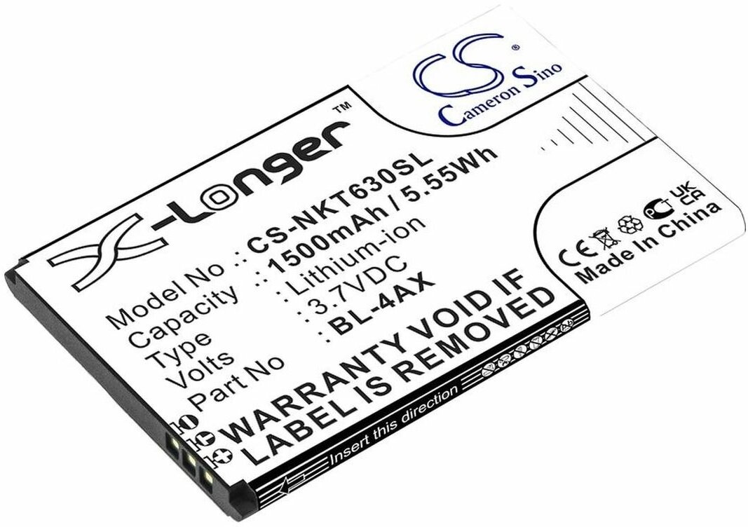 Cameron Sino Аккумулятор для телефона Nokia 6300 4G, 8000 4G (BL-4AX)