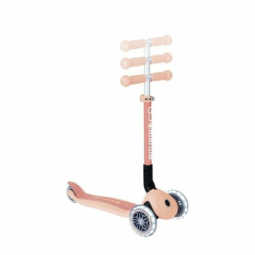 GLOBBER Трехколесный самокат JUNIOR FOLDABLE LIGHTS ECOLOGIC Персиковый